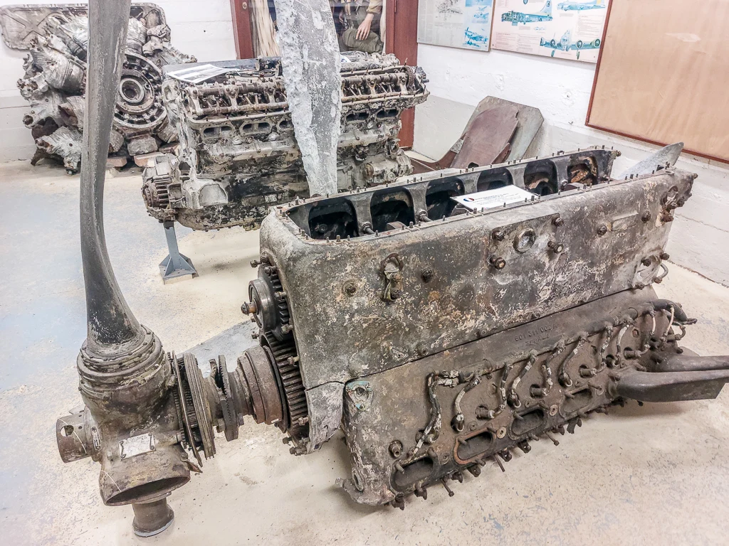 Le reste d'un moteur d'avion
