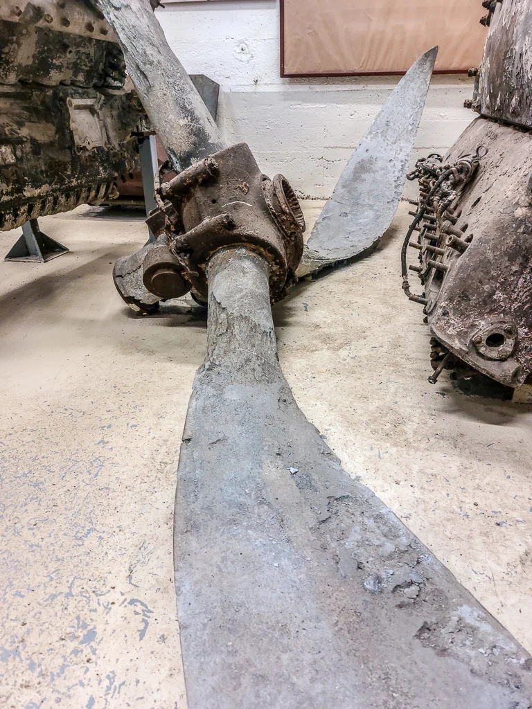 Une hélice d'un moteur de bombardier