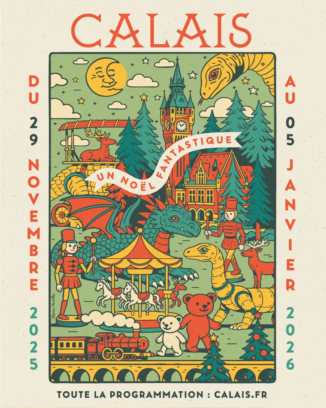 Affiche de Noël signée Stephan Muntaner, Ville de Calais