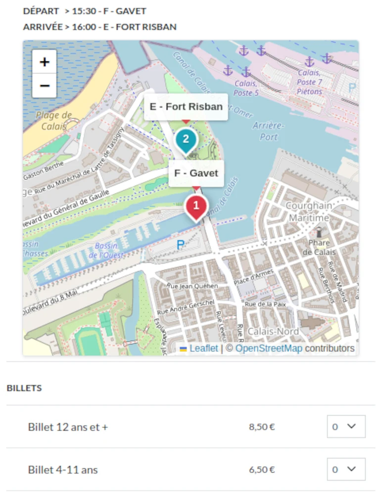 Le premier parcours du Varan de Calais