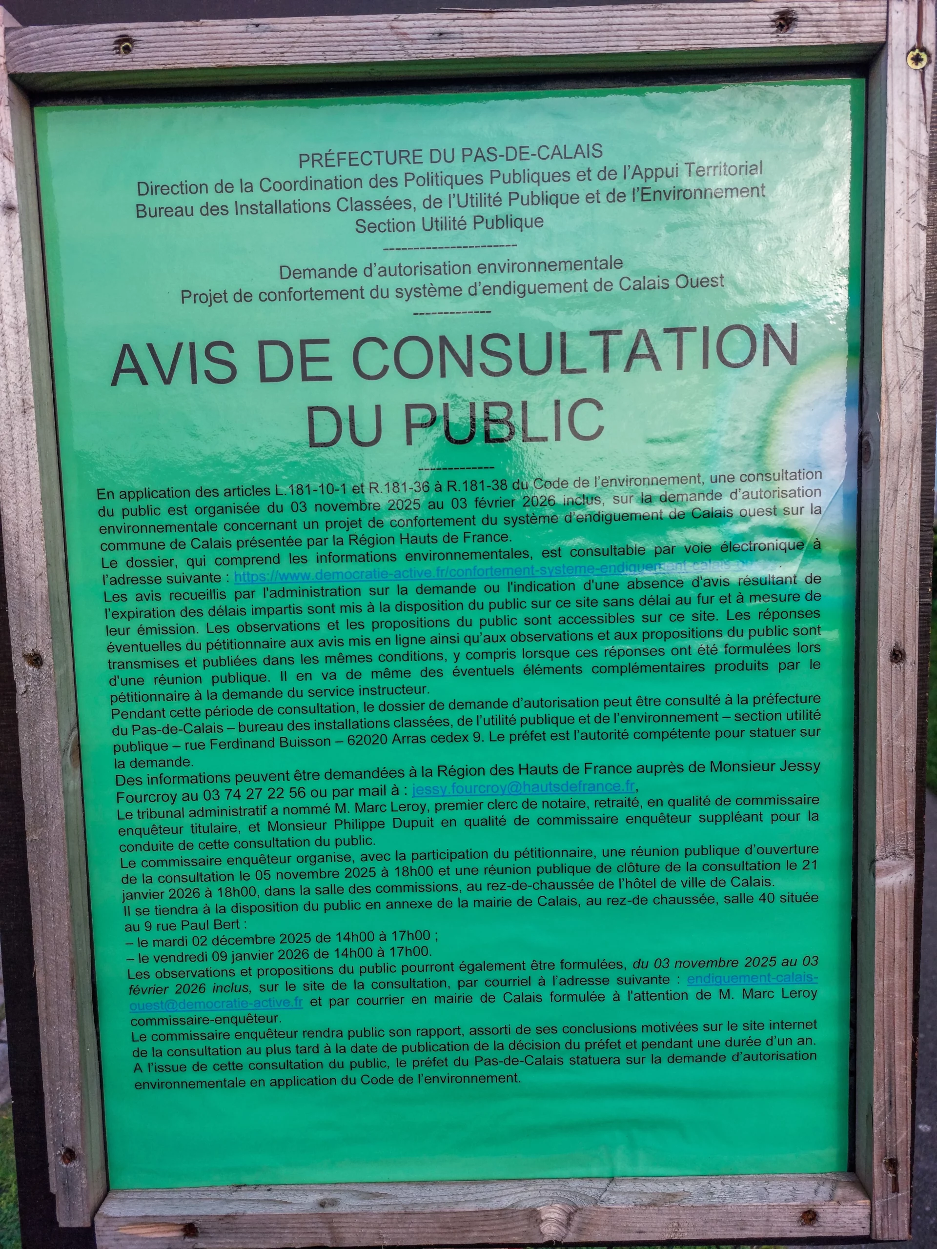 Projet d'endiguement à Calais