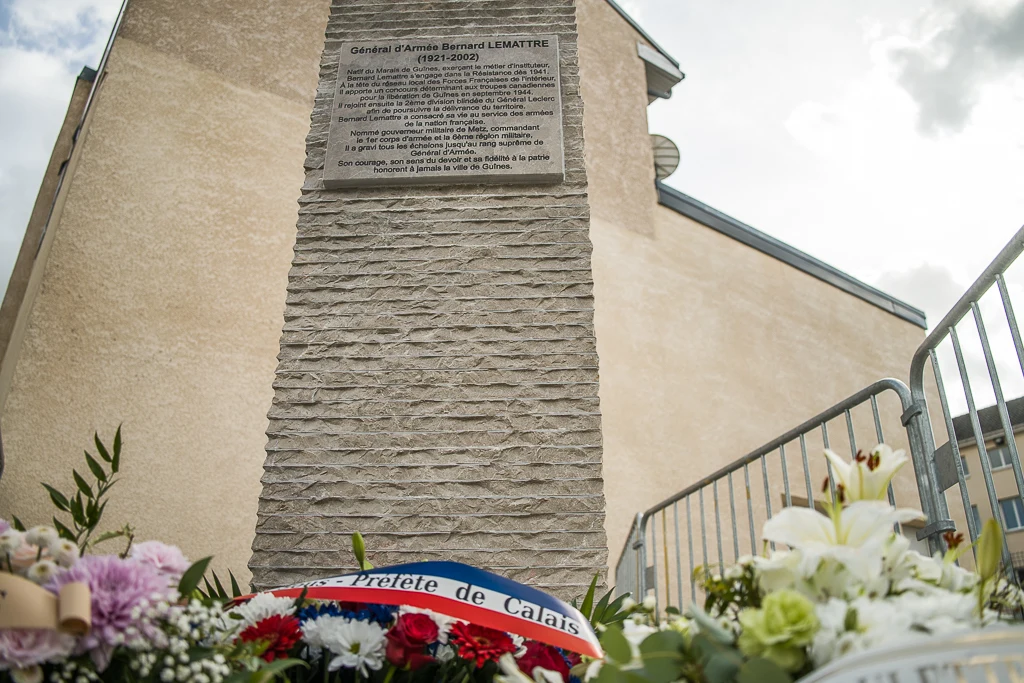 La stèle du Général Bernard Lemattre inaugurée ce dimanche 20 septembre 2026 à Guînes